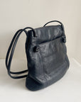 Dark Navy Leather Shoulder Bag