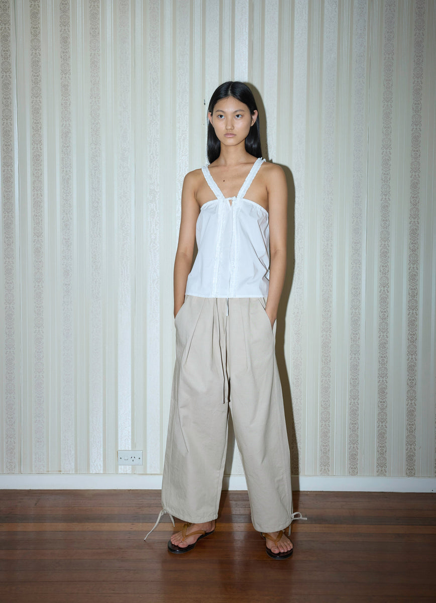 Deiji Studios | Drawcord Wide Leg Pants in Cream – Hey Jude