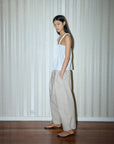 Deiji Studios | Drawcord Wide Leg Pants in Cream