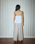Deiji Studios | Drawcord Wide Leg Pants in Cream