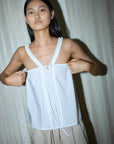 Deiji Studios | Ruffle Strap Top in White
