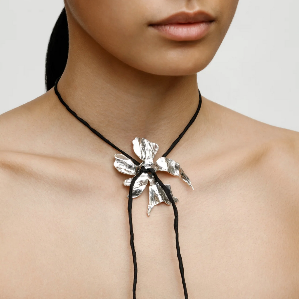 Wolf Circus | Flower Cord Necklace in Black