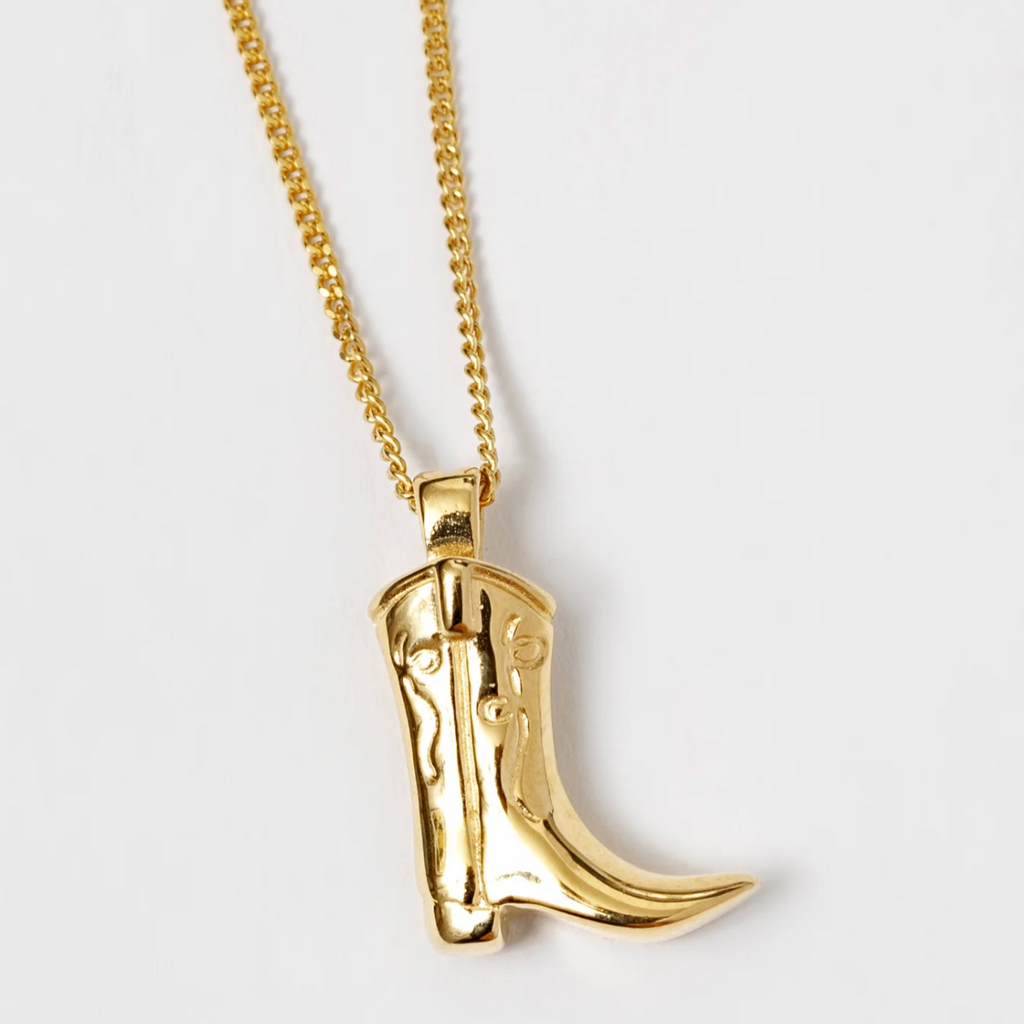 Wolf Circus | Cowboy Boot Charm Necklace in Gold