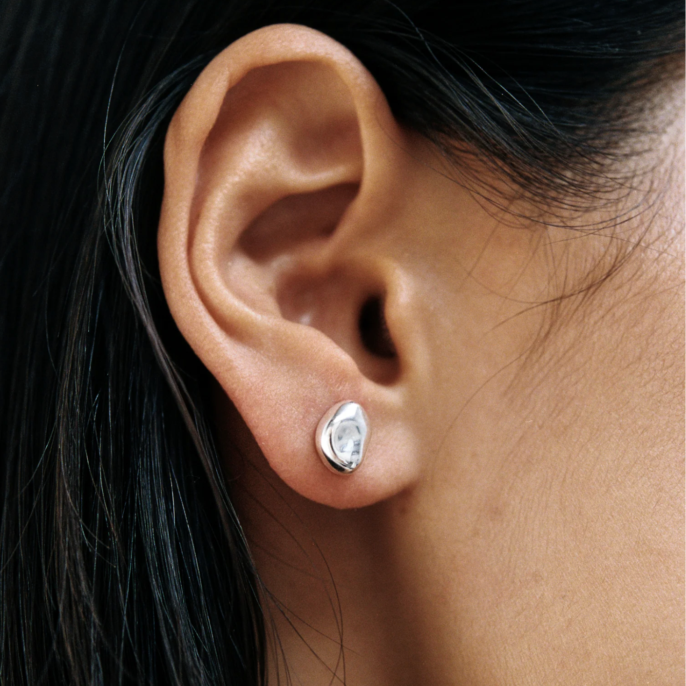 Wolf Circus | Bean Stud Earrings in Silver