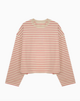 Après June | Striped Long Sleeve in Cream + Raspberry PRESALE