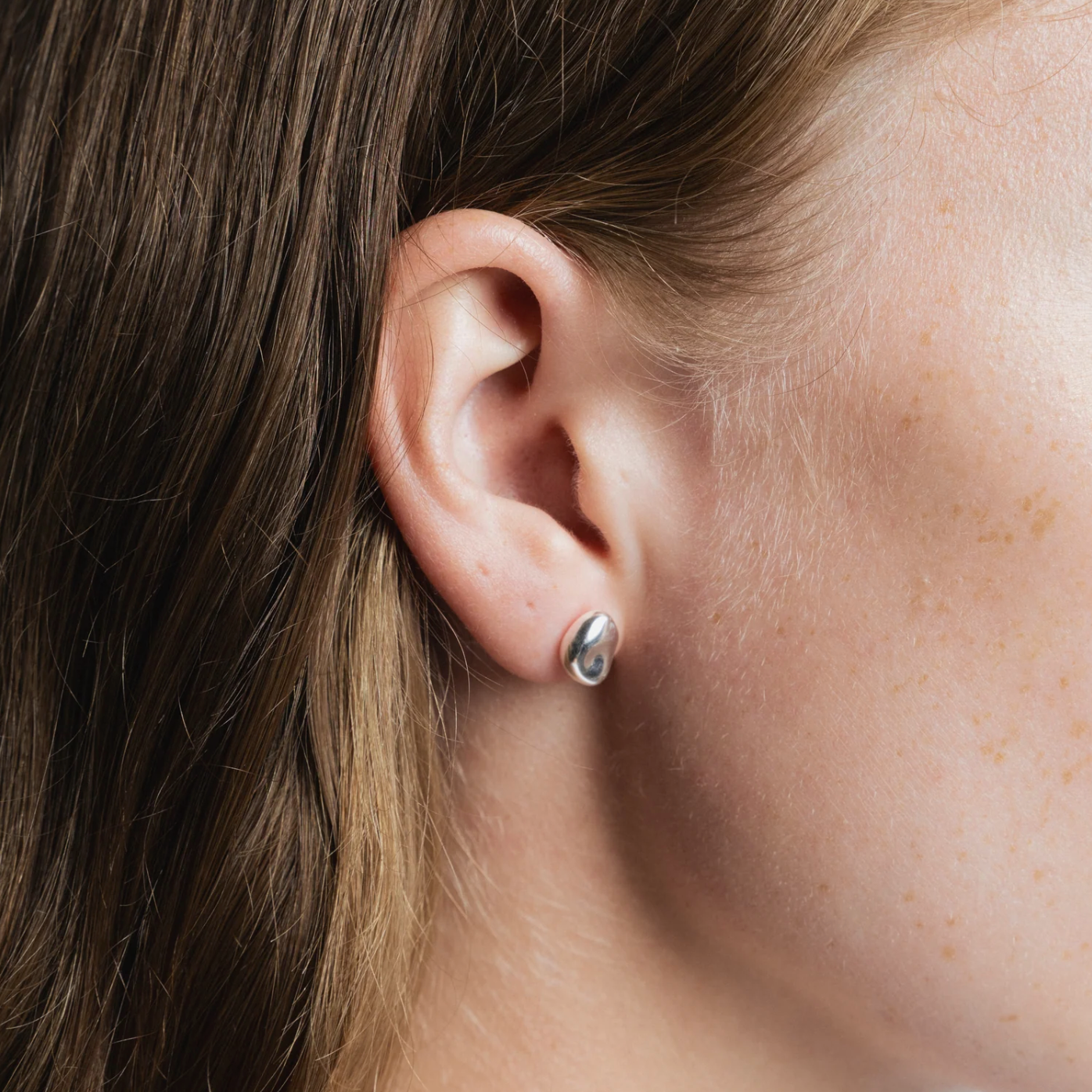 Wolf Circus | Bean Stud Earrings in Silver