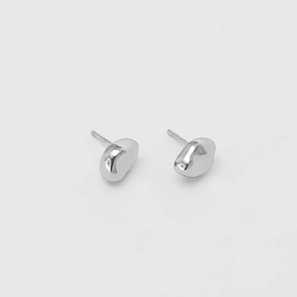 Wolf Circus | Bean Stud Earrings in Silver