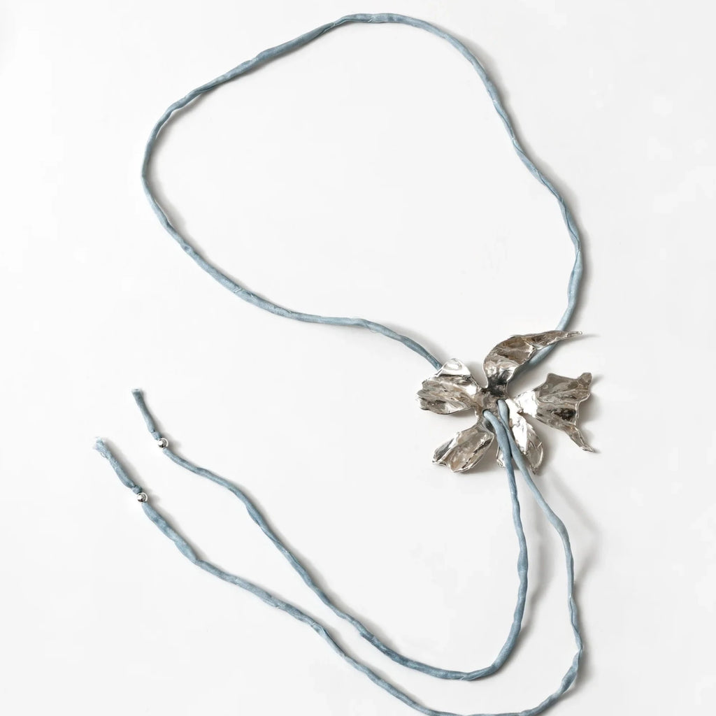 Wolf Circus | Flower Cord Necklace in Blue