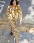 Carmen Says | Caramel Striped Cotton Pant