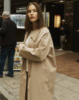 Mod Ref | Serena Pointed Collar Trench in Beige