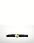 Woven Leather Belt in Black