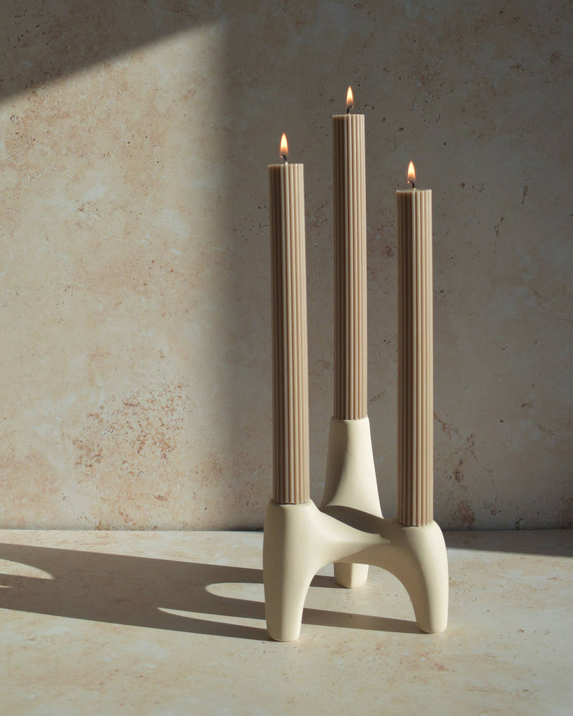 Taupe Scented Roman Taper Candle