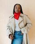 TBCo | Merino Triangle Scarf in Red