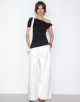 CUBIC - Slim-Fit One-Shoulder T-Shirt: Black / UN - Hey Jude