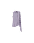 Cubic | Asymmetrical Sleeveless Tie-Neck Top in Lavender