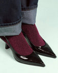 KLUE - KLUE Glitter Lurex socks in eco-friendly Lyocell | Burgundy wine: 36-40 - Hey Jude