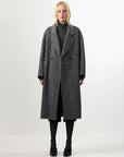 CUBIC | Minimalist Wool, Alpaca + Silk Coat in Smoke Gray