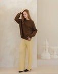 Lèmme | Cashmere Blend Ribbed Crewneck Sweater in Tobacco