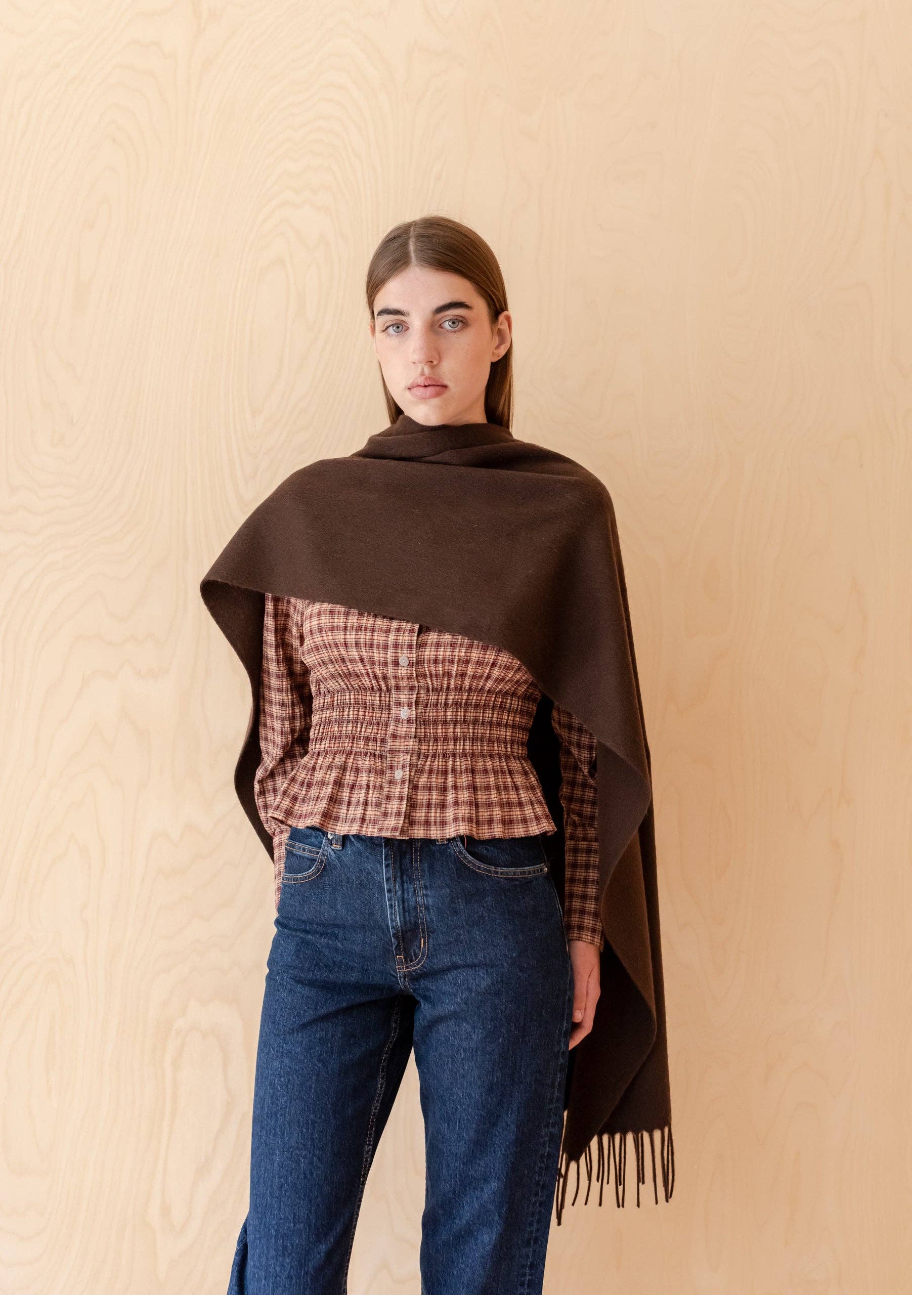 TBCo | Lambswool Oversized Scarf in Chocolate