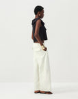 CUBIC - CUBIC Ruffle V-Neck Sleeveless Blouse: Black / S - Hey Jude