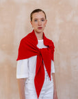 TBCo | Large Merino Triangle Scarf in Red
