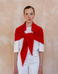 TBCo | Large Merino Triangle Scarf in Red