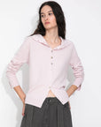 Cubic | Wool Funnel Neck Knit Cardigan in Pink