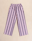 TBCo - Cotton Trousers in Pink & Burgundy Stripe: M - Hey Jude