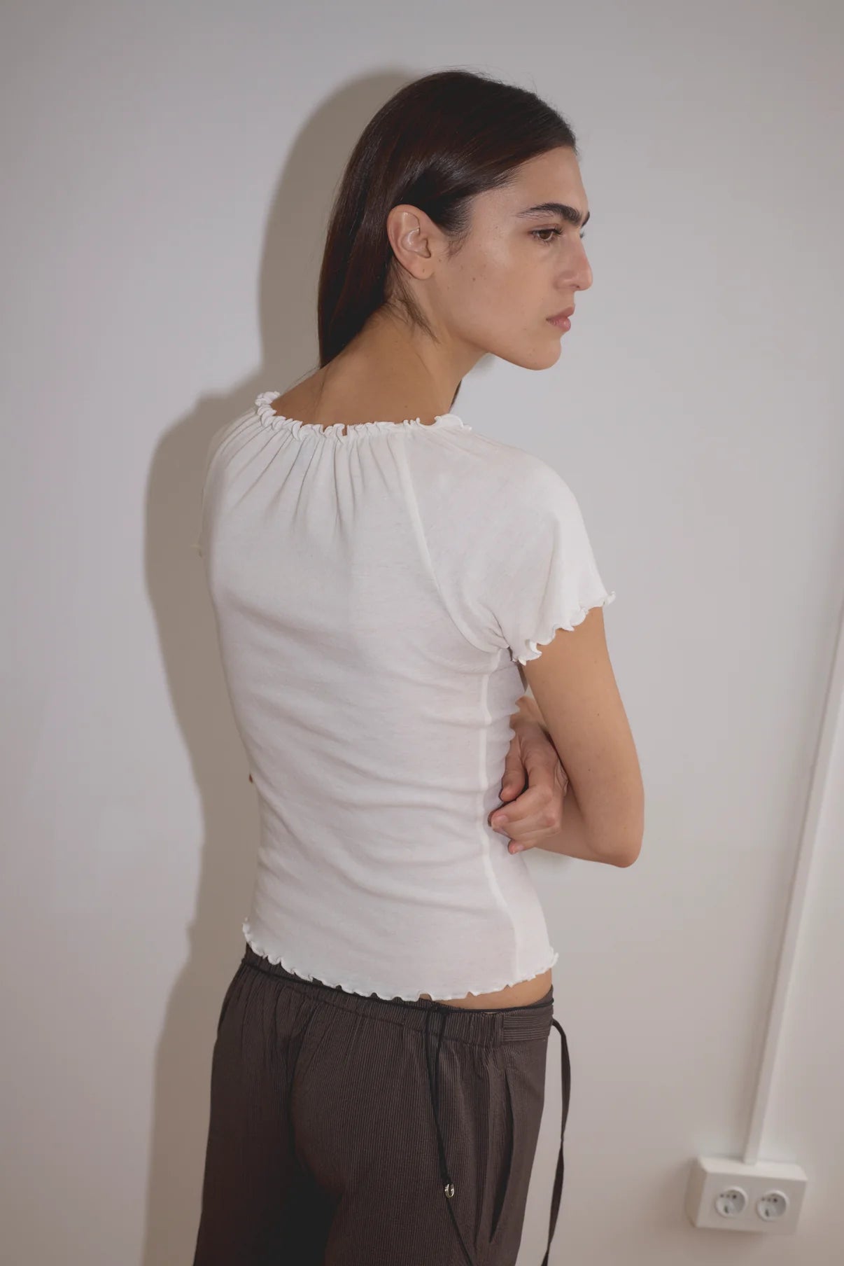 Deiji Studios | Double Belted Pant in Brown Stripe PRESALE