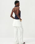 CUBIC - CUBIC Minimal Cowl Neck Halter Camisole: Navy / S - Hey Jude