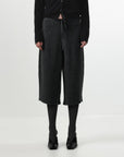 CUBIC | Ribbed Wool Knit Culottes in Dark Gray