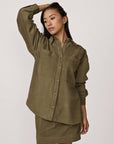 LAUDE the Label | Boyfriend Shirt in Olive