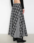 Cubic | Cotton Patchwork Check A-Line Maxi Skirt
