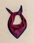 TBCo | Merino Wool Triangle Scarf in Navy & Red Stripe