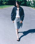 Deiji Studios | Fine Pleat Jacket in Navy Blue