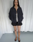 Deiji Studios | Fine Pleat Jacket in Navy Blue