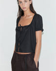 Deiji Studios | Flounce Top in Black
