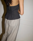 Deiji Studios | Waist Halter in Black Stripe