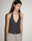 Deiji Studios | Waist Halter in Black Stripe