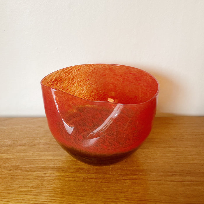 Speckled Blown Glass Art Bowl