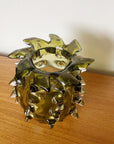 Fern Blown Glass Pineapple Vase