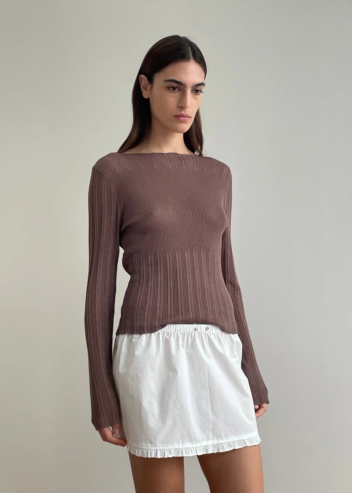 Deiji Studios | Open Work Longsleeve in Hazel PRESALE