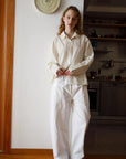 Deiji Studios | Pleat Pant in White - Hey Jude