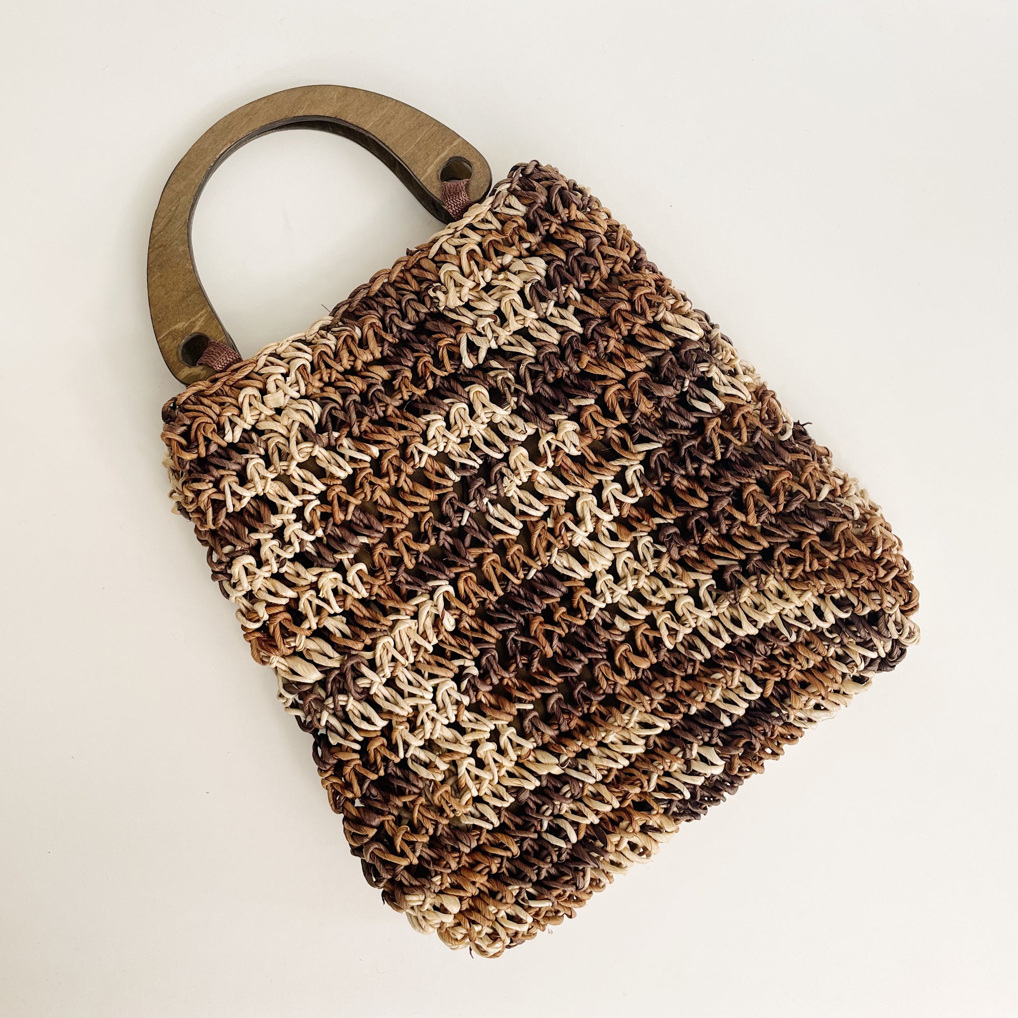 Vintage Tonal Paper Woven Bag