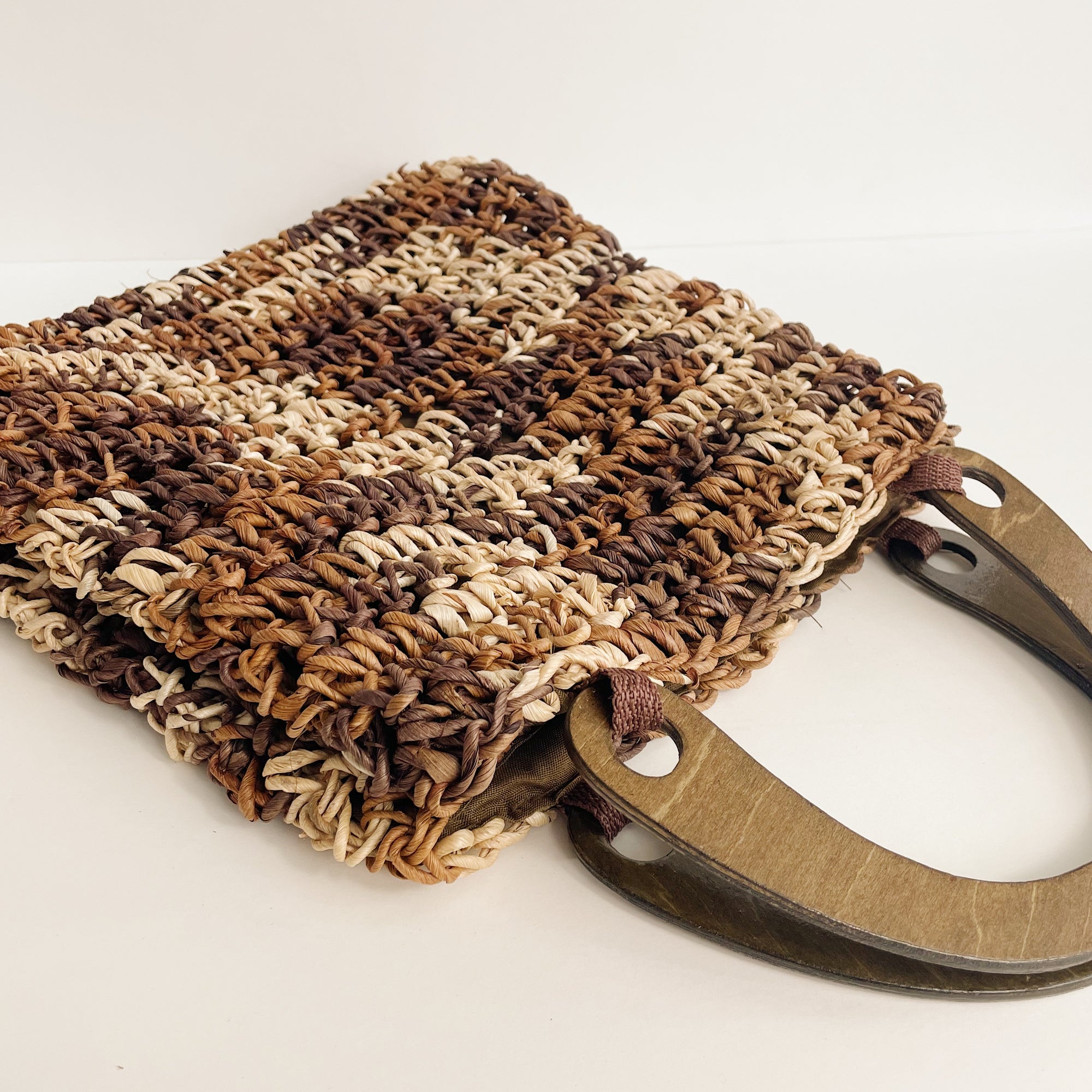 Vintage Tonal Paper Woven Bag