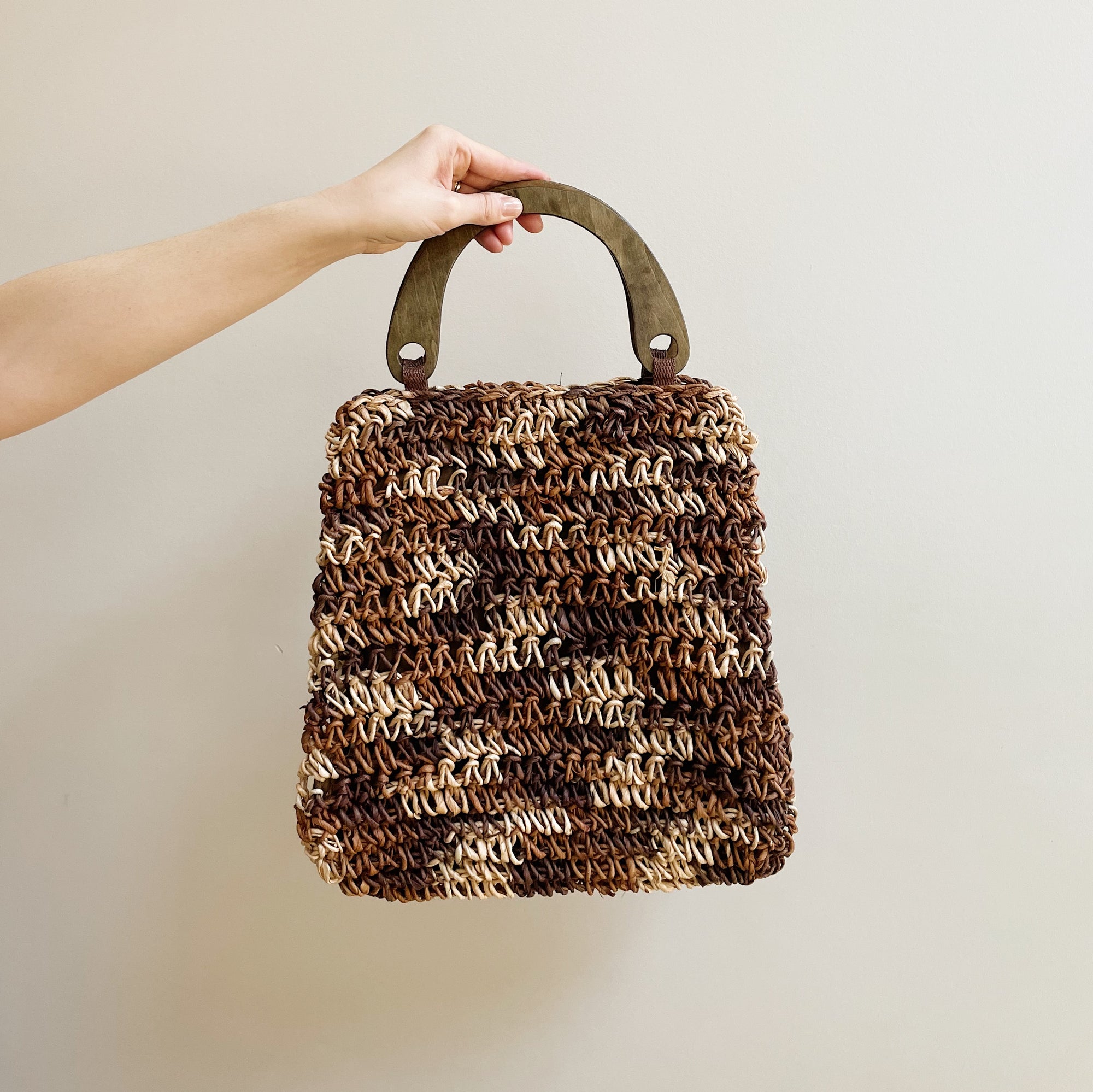 Vintage Tonal Paper Woven Bag