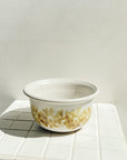 Speckled Ceramic Bowl with Floral Motif