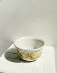 Speckled Ceramic Bowl with Floral Motif