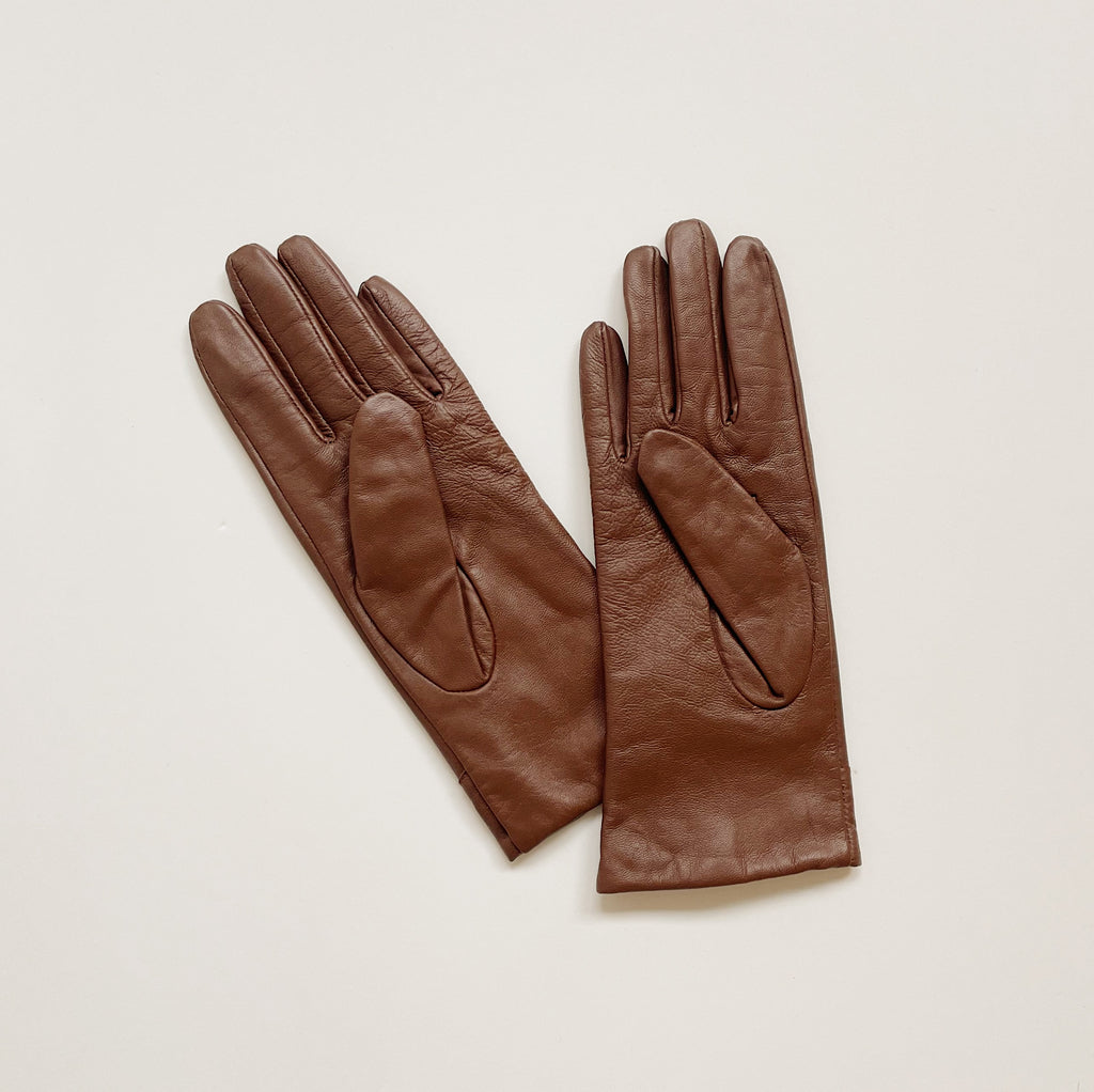 Vintage Caramel Leather Gloves