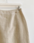 Vintage Natural Linen Wrap Skirt